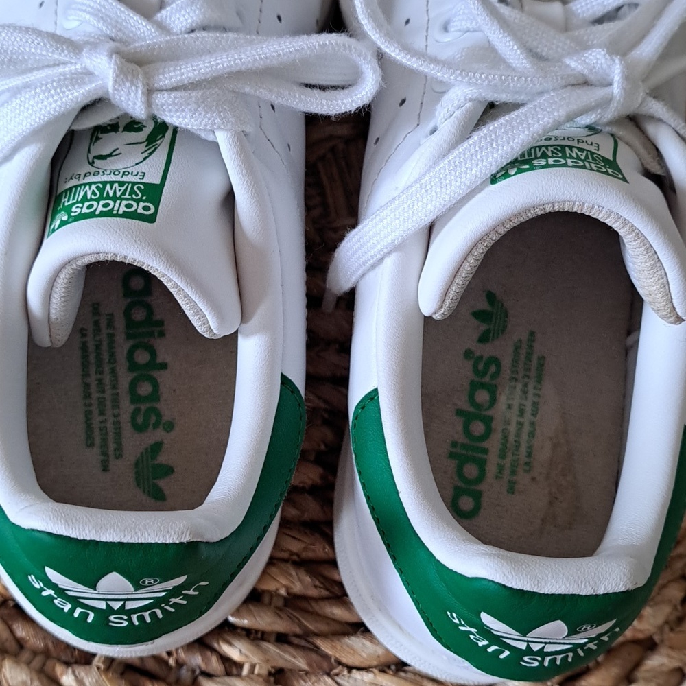 Adidas Unisex Original Stan Smith Athleisure White/Green Leather Sneaker M6/W7.5 - Picture 9 of 10